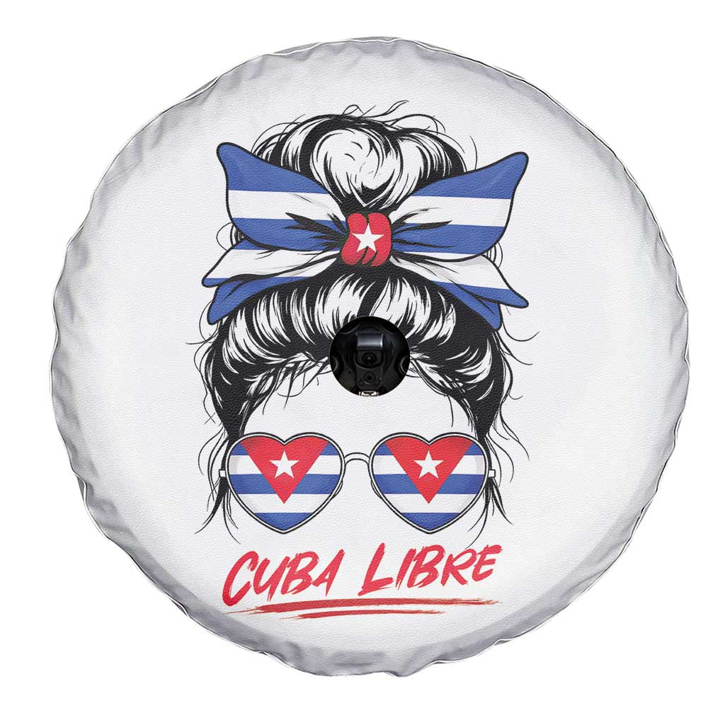 Cuba Libre Spare Tire Cover Messy Bun Cuban Woman Sunglasses TS12 Print Your Wear
