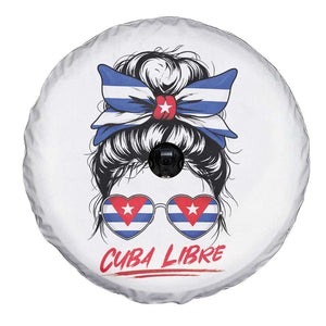 Cuba Libre Spare Tire Cover Messy Bun Cuban Woman Sunglasses TS12 Print Your Wear