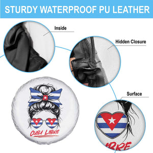 Cuba Libre Spare Tire Cover Messy Bun Cuban Woman Sunglasses TS12 Print Your Wear