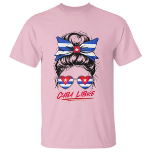 Cuba Libre T Shirt Messy Bun Cuban Woman Sunglasses TS12 Light Pink Print Your Wear