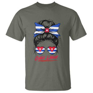 Cuba Libre T Shirt Messy Bun Cuban Woman Sunglasses TS12 Military Green Print Your Wear