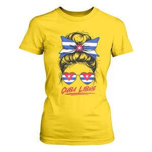 Cuba Libre T Shirt For Women Messy Bun Cuban Woman Sunglasses TS12 Daisy Print Your Wear