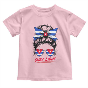Cuba Libre Toddler T Shirt Messy Bun Cuban Woman Sunglasses TS12 Light Pink Print Your Wear