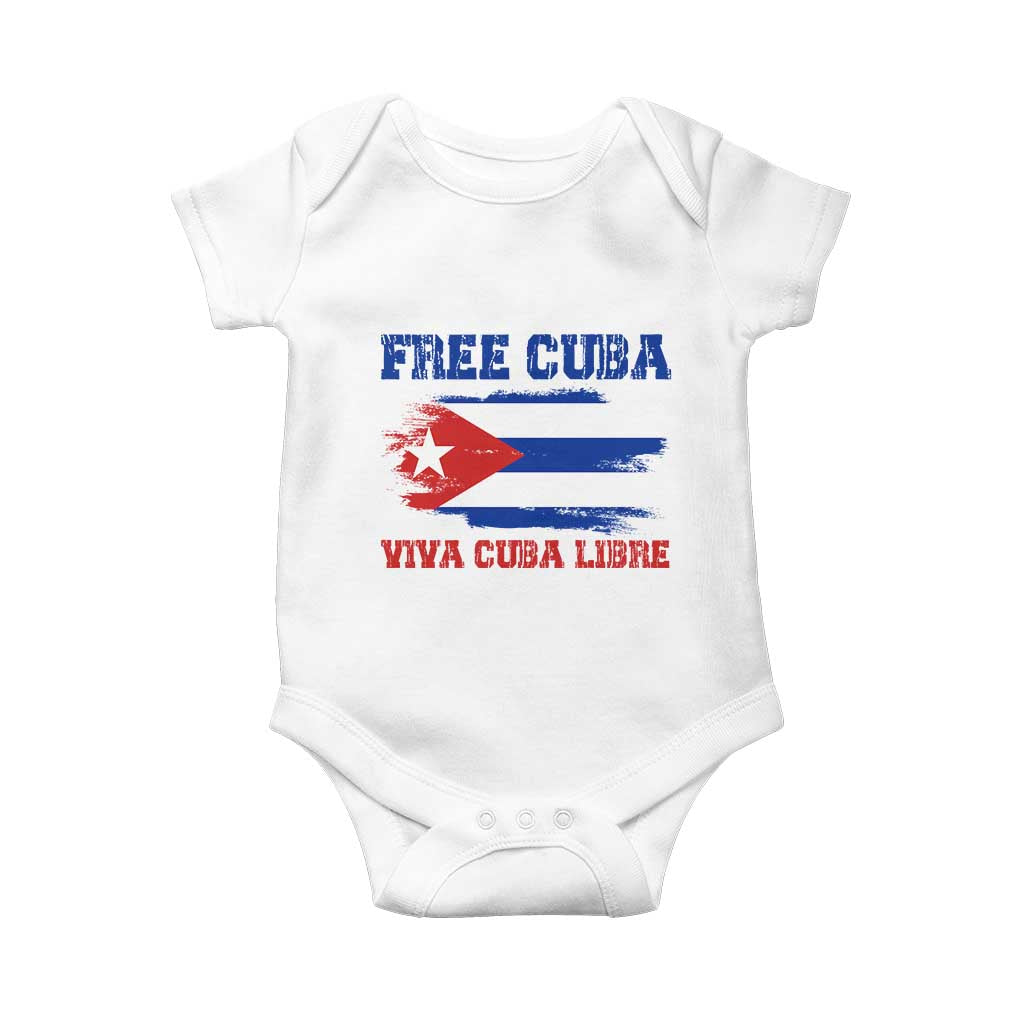 Cuban American Pride Baby Onesie Freedom For Cuba TS12 White Print Your Wear