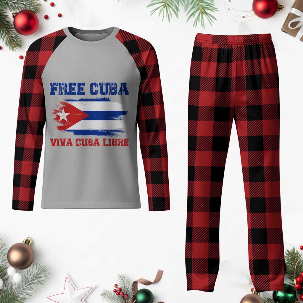 Cuban American Pride Plaid Pajama Set Freedom For Cuba TS12 Buffalo Plaid Print Your Wear