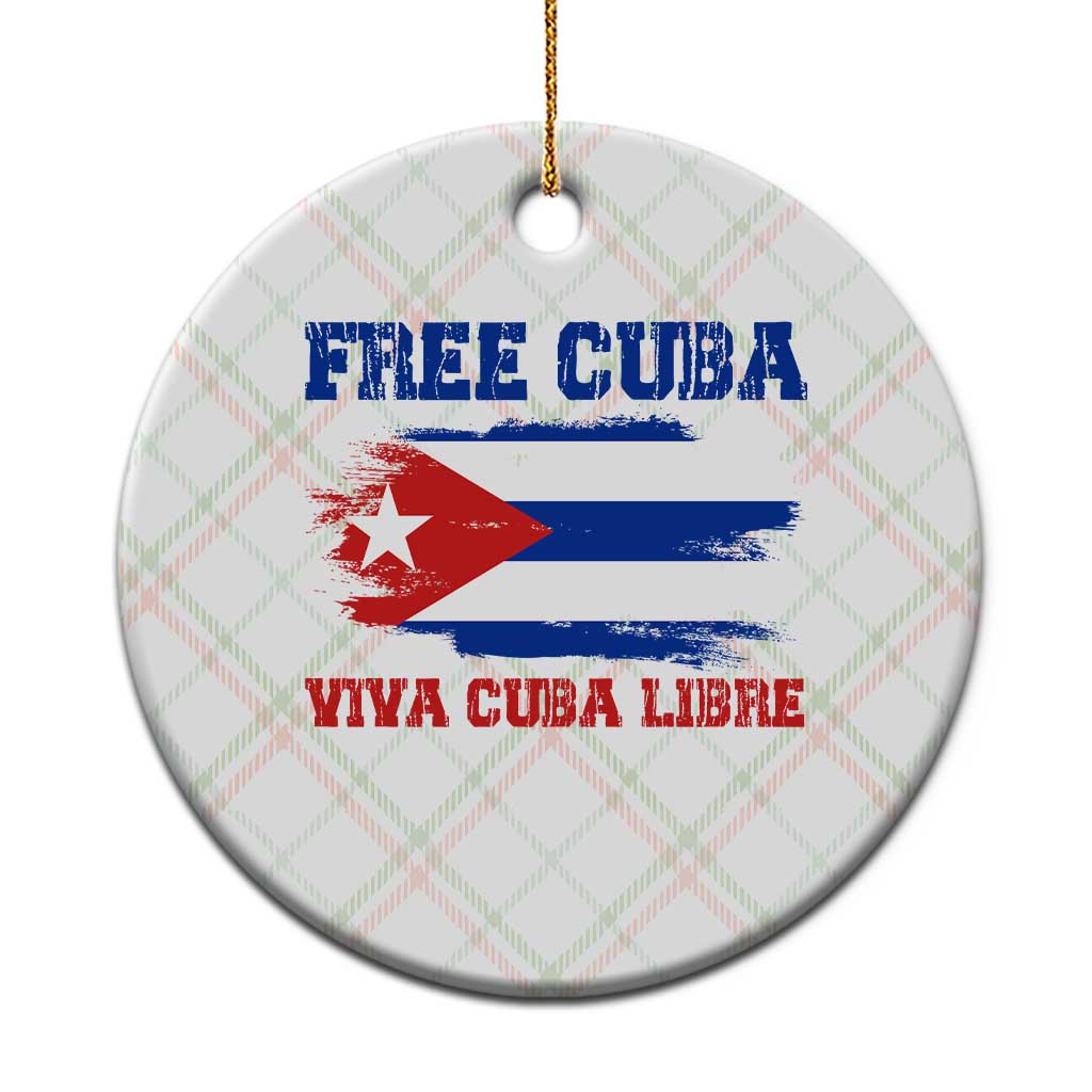 Cuban American Pride Ceramic Ornament Freedom For Cuba TS12 1pc Christmas Plaid Print Your Wear