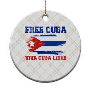 Cuban American Pride Ceramic Ornament Freedom For Cuba TS12 1pc Christmas Plaid Print Your Wear