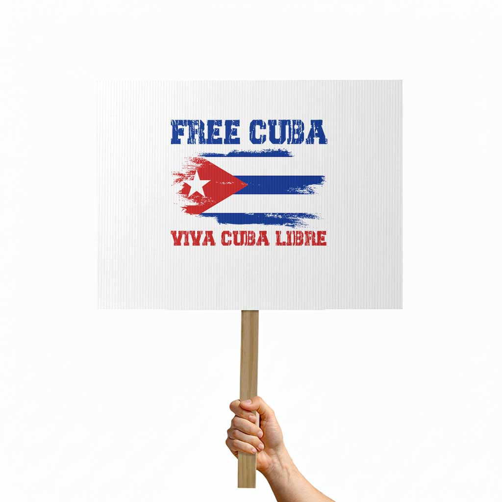 Cuban American Pride Protest Sign Freedom For Cuba TS12 Horizontal 18