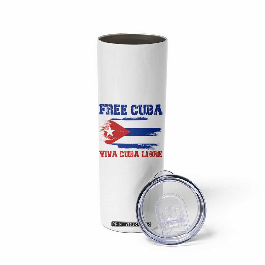 Cuban American Pride Skinny Tumbler Freedom For Cuba TS12 Print Your Wear
