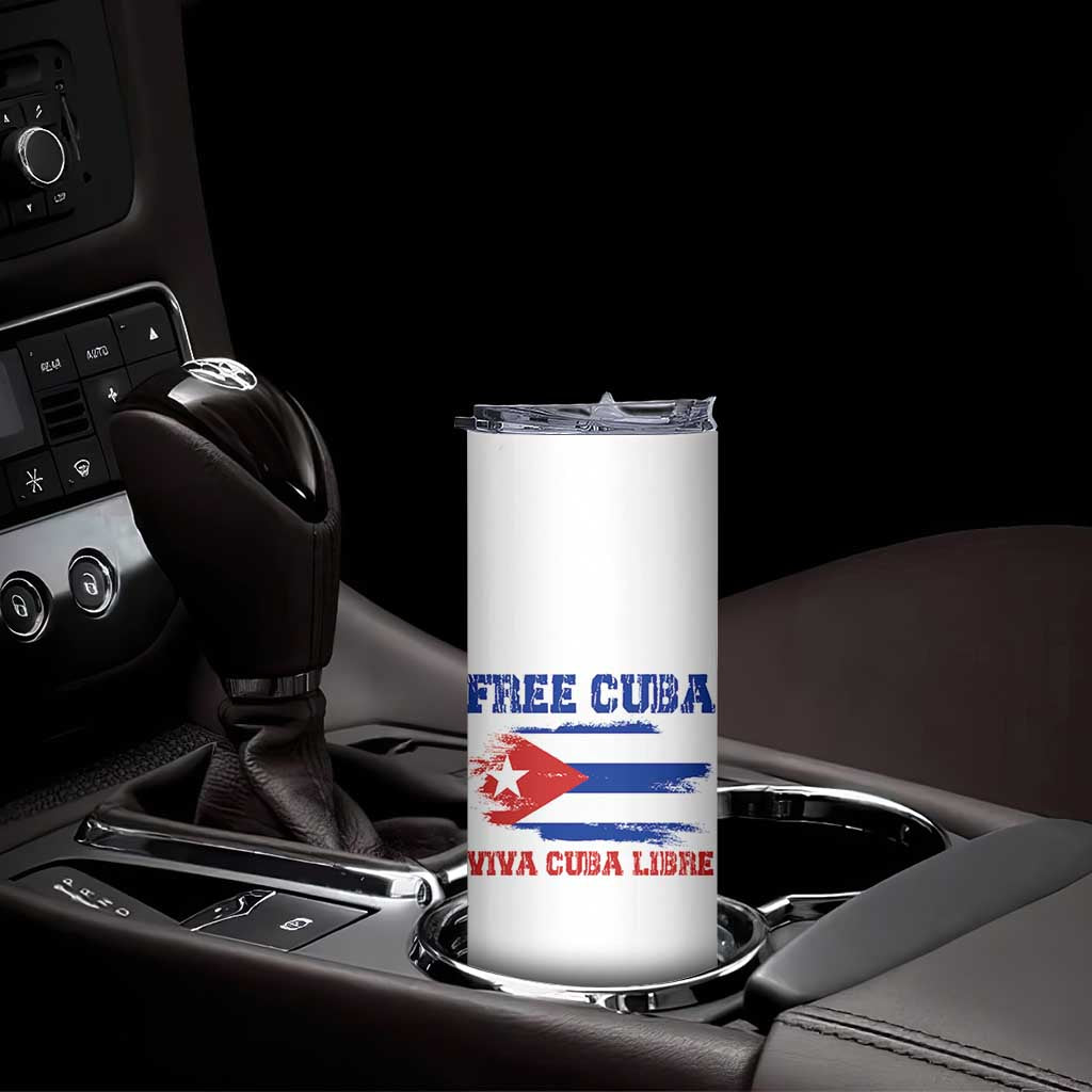 Cuban American Pride Skinny Tumbler Freedom For Cuba TS12 Print Your Wear