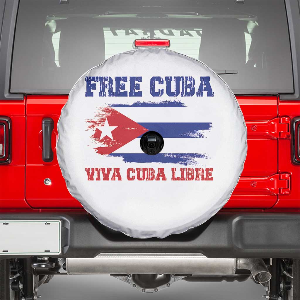 Cuban American Pride Spare Tire Cover Freedom For Cuba TS12 White Print Your Wear