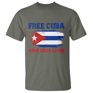 Cuban American Pride T Shirt Freedom For Cuba TS12 Military Green Print Your Wear