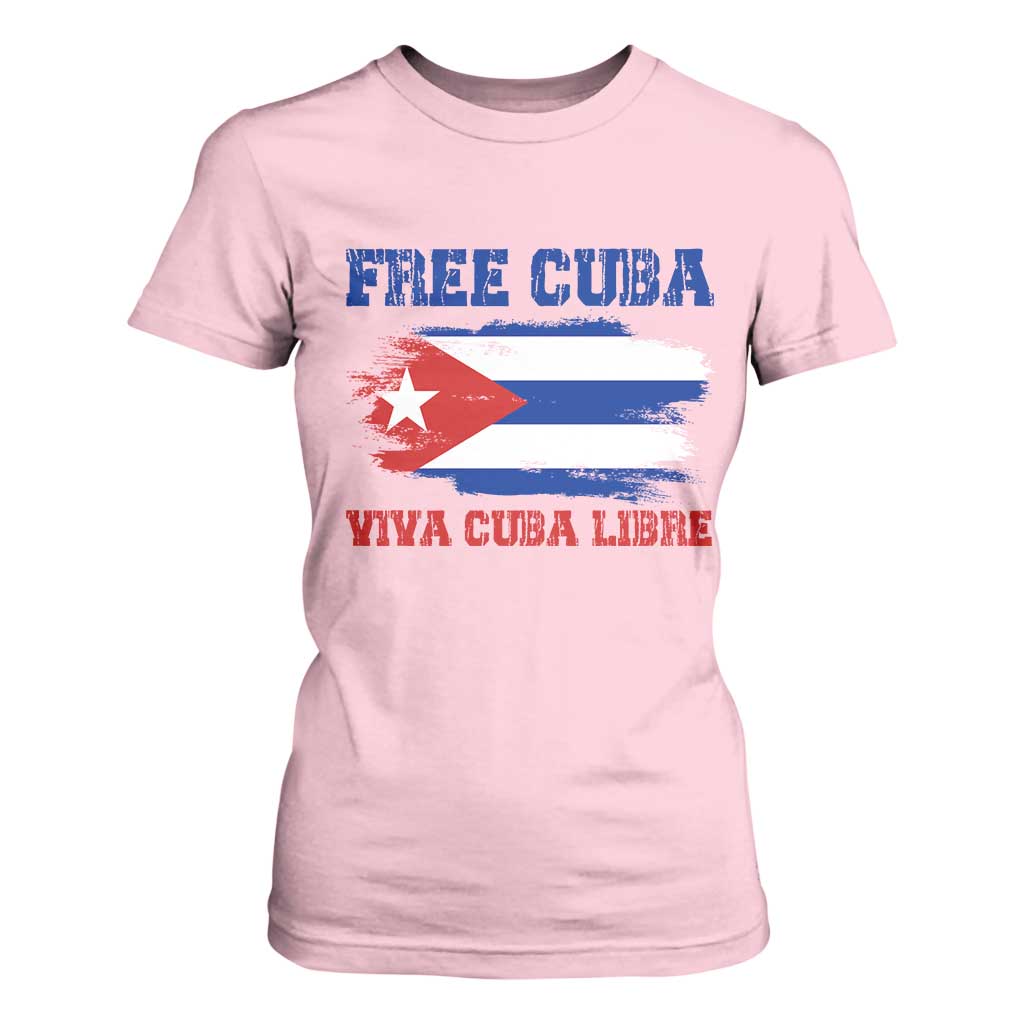 Cuban American Pride T Shirt For Women Freedom For Cuba TS12 Light Pink Print Your Wear
