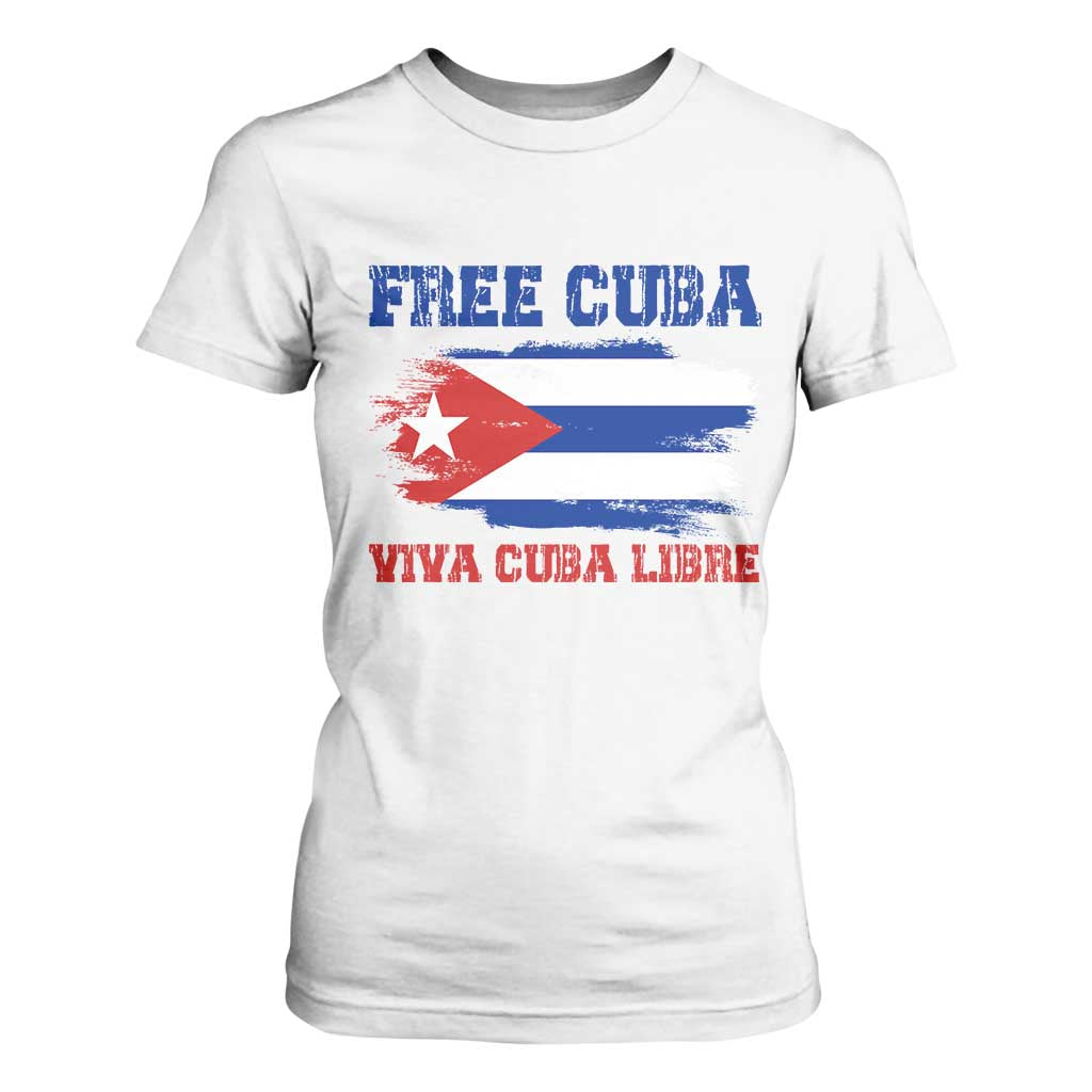 Cuban American Pride T Shirt For Women Freedom For Cuba TS12 White Print Your Wear