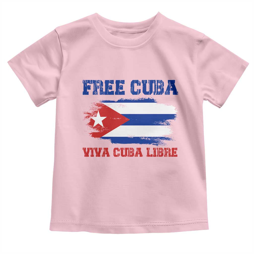 Cuban American Pride Toddler T Shirt Freedom For Cuba TS12 Light Pink Print Your Wear