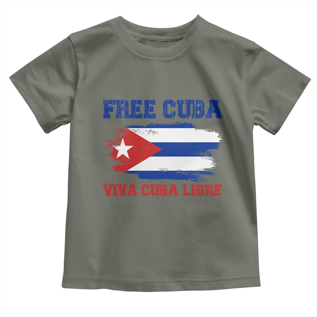 Cuban American Pride Toddler T Shirt Freedom For Cuba TS12 Military Green Print Your Wear