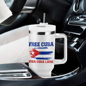 Cuban American Pride Tumbler With Handle Freedom For Cuba TS12 Print Your Wear