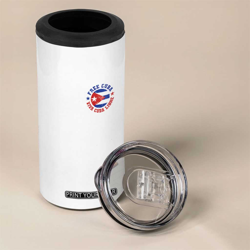 Free Cuba Viva Cuba Libre 4 in 1 Can Cooler Tumbler SOS Cuba Energy Crisis TS12 Print Your Wear