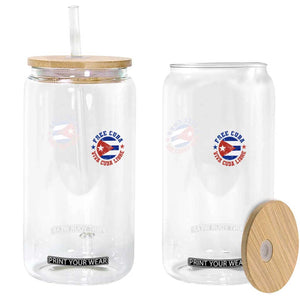 Free Cuba Viva Cuba Libre Glass Can SOS Cuba Energy Crisis TS12 Print Your Wear