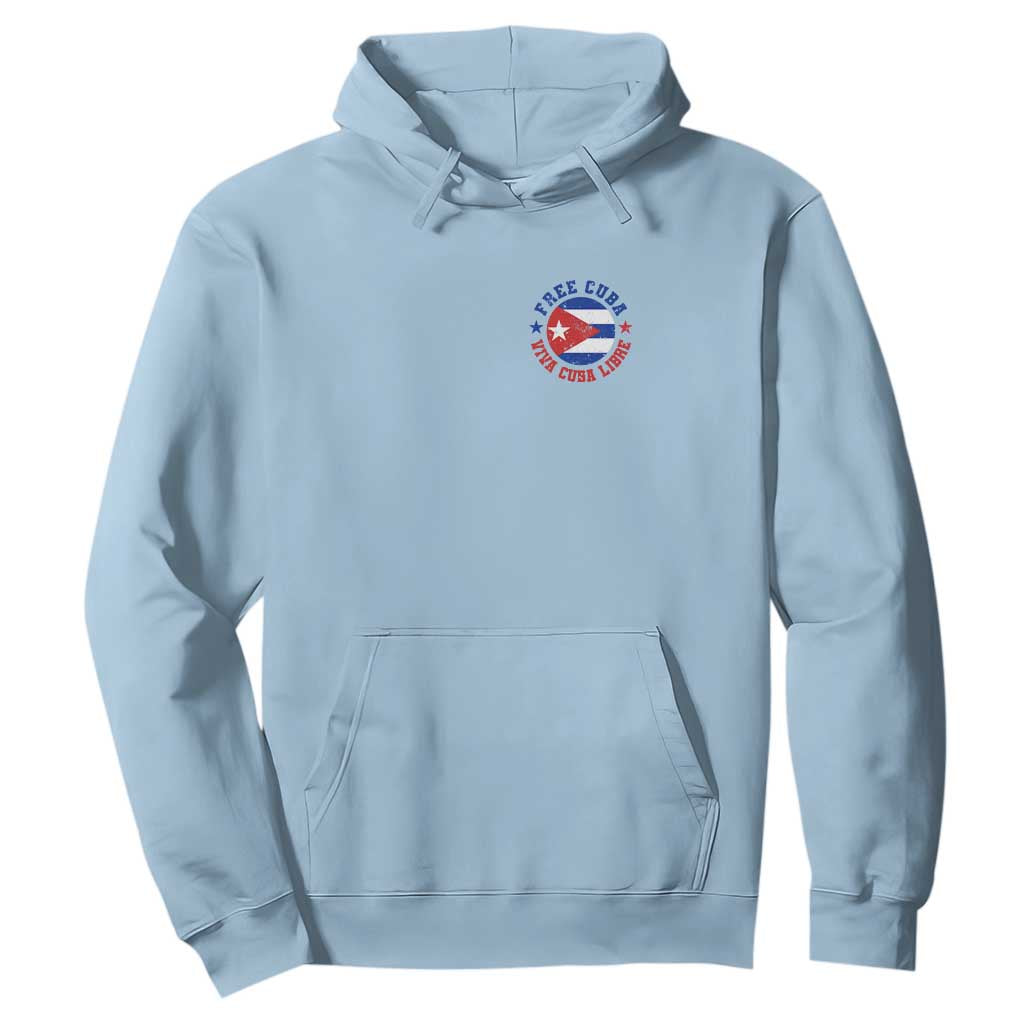Free Cuba Viva Cuba Libre Hoodie SOS Cuba Energy Crisis TS12 Light Blue Print Your Wear
