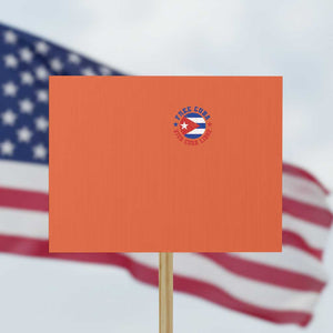 Free Cuba Viva Cuba Libre Protest Sign SOS Cuba Energy Crisis TS12 Horizontal 18" × 24" Orange Print Your Wear