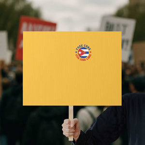 Free Cuba Viva Cuba Libre Protest Sign SOS Cuba Energy Crisis TS12 Horizontal 18" × 24" Yellow Print Your Wear