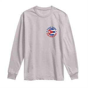 Free Cuba Viva Cuba Libre Long Sleeve Shirt SOS Cuba Energy Crisis TS12 Ice Gray Print Your Wear