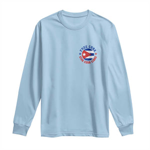Free Cuba Viva Cuba Libre Long Sleeve Shirt SOS Cuba Energy Crisis TS12 Light Blue Print Your Wear