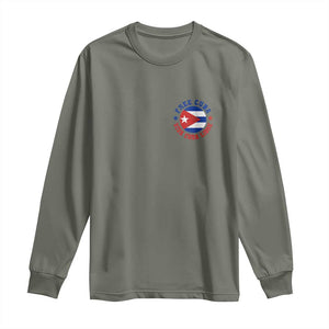 Free Cuba Viva Cuba Libre Long Sleeve Shirt SOS Cuba Energy Crisis TS12 Military Green Print Your Wear