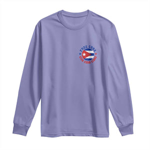 Free Cuba Viva Cuba Libre Long Sleeve Shirt SOS Cuba Energy Crisis TS12 Violet Print Your Wear