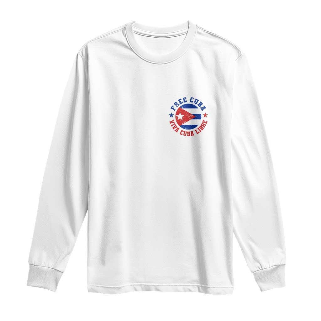 Free Cuba Viva Cuba Libre Long Sleeve Shirt SOS Cuba Energy Crisis TS12 White Print Your Wear