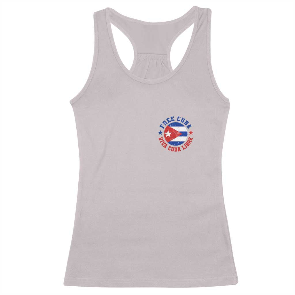 Free Cuba Viva Cuba Libre Racerback Tank Top SOS Cuba Energy Crisis TS12 Ice Gray Print Your Wear