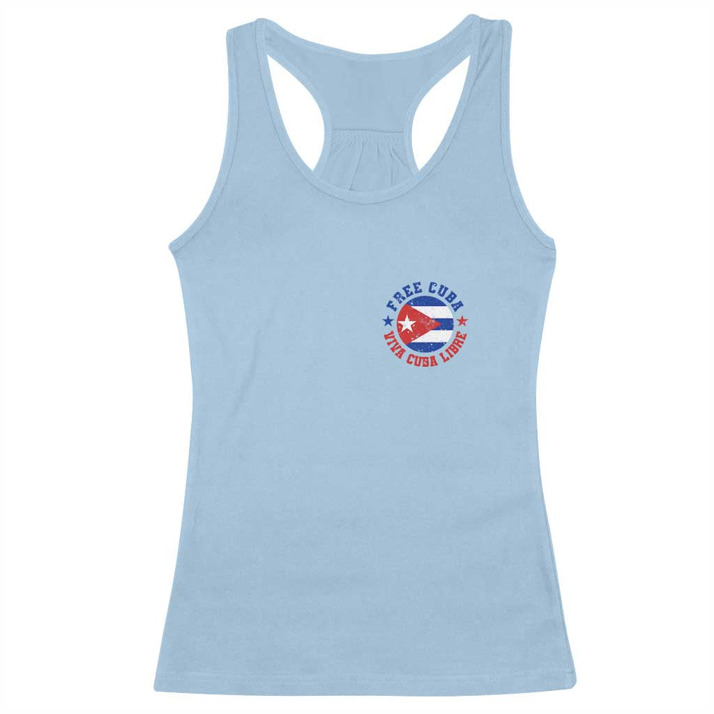 Free Cuba Viva Cuba Libre Racerback Tank Top SOS Cuba Energy Crisis TS12 Light Blue Print Your Wear