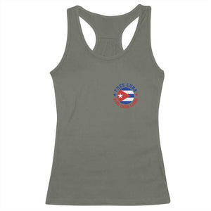 Free Cuba Viva Cuba Libre Racerback Tank Top SOS Cuba Energy Crisis TS12 Military Green Print Your Wear