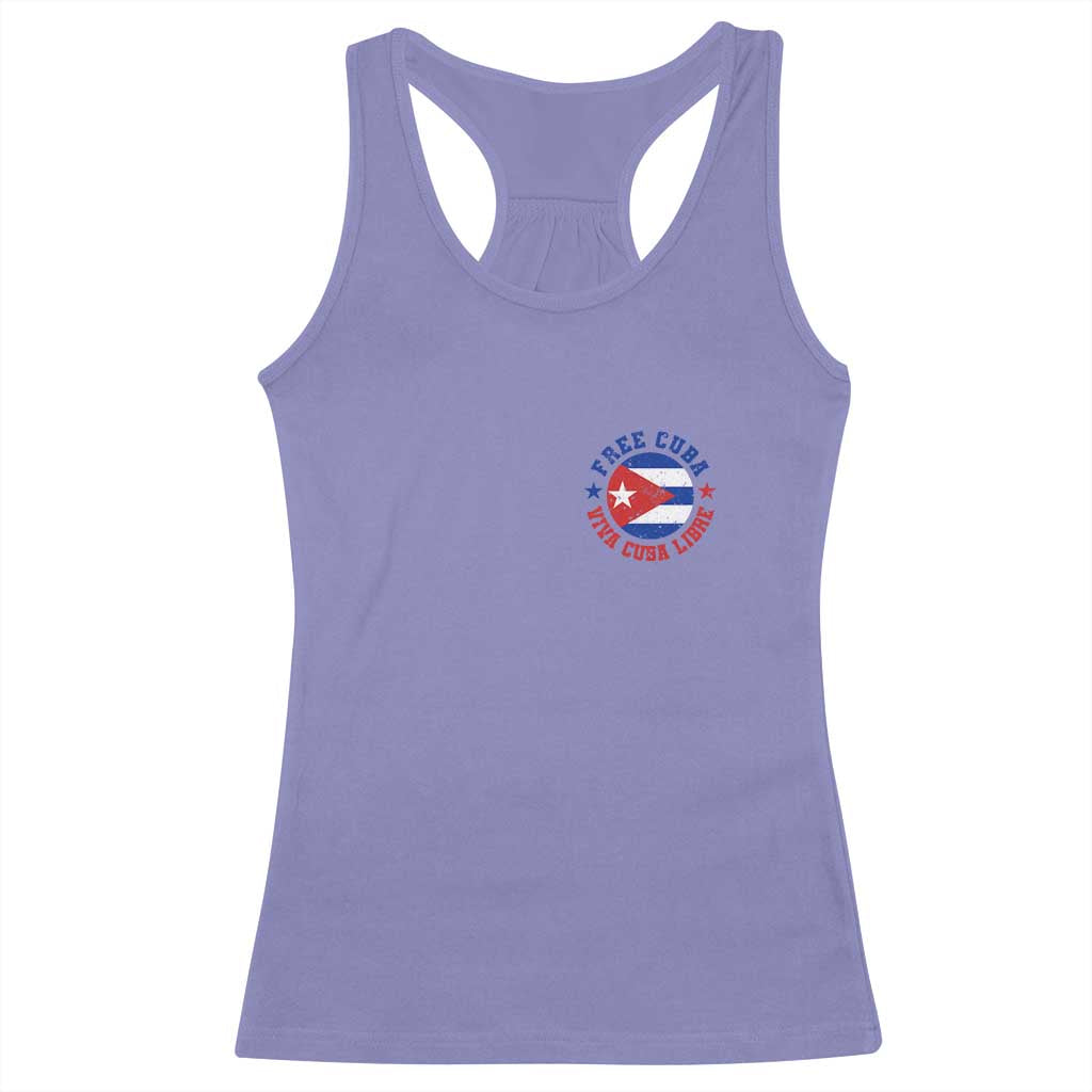 Free Cuba Viva Cuba Libre Racerback Tank Top SOS Cuba Energy Crisis TS12 Violet Print Your Wear