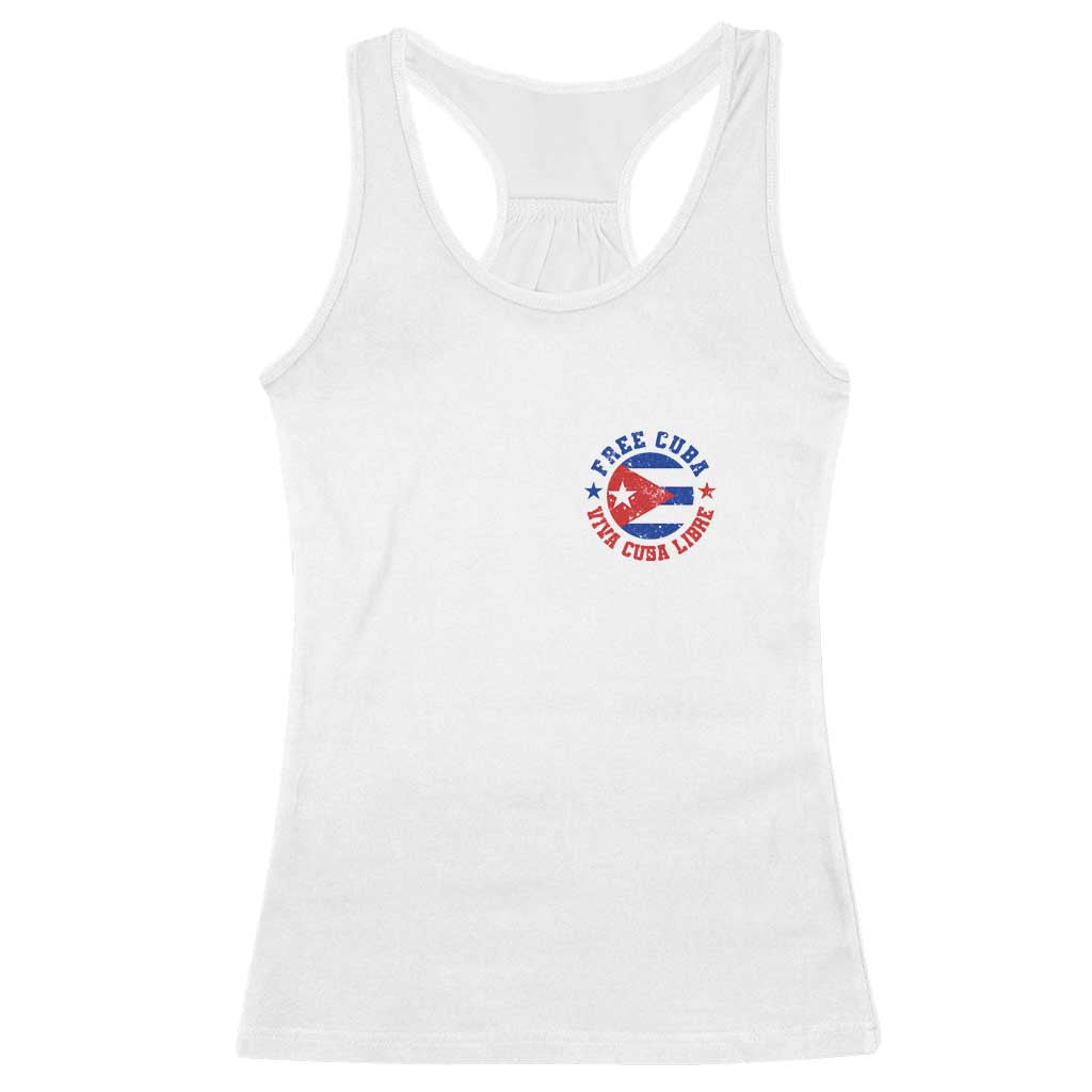 Free Cuba Viva Cuba Libre Racerback Tank Top SOS Cuba Energy Crisis TS12 White Print Your Wear