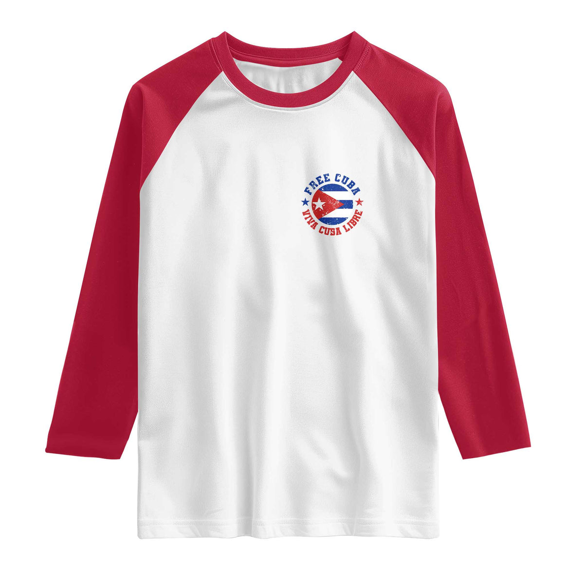 Free Cuba Viva Cuba Libre Raglan Shirt SOS Cuba Energy Crisis TS12 White Red Print Your Wear