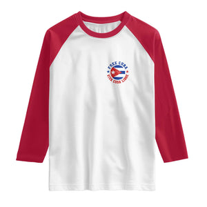 Free Cuba Viva Cuba Libre Raglan Shirt SOS Cuba Energy Crisis TS12 White Red Print Your Wear