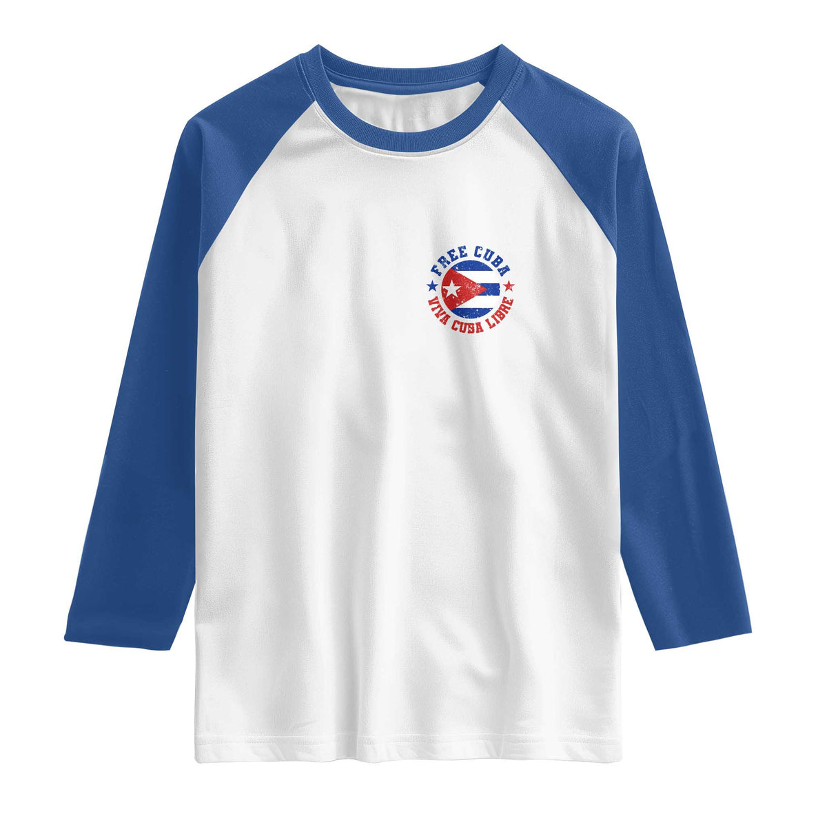 Free Cuba Viva Cuba Libre Raglan Shirt SOS Cuba Energy Crisis TS12 White Royal Print Your Wear