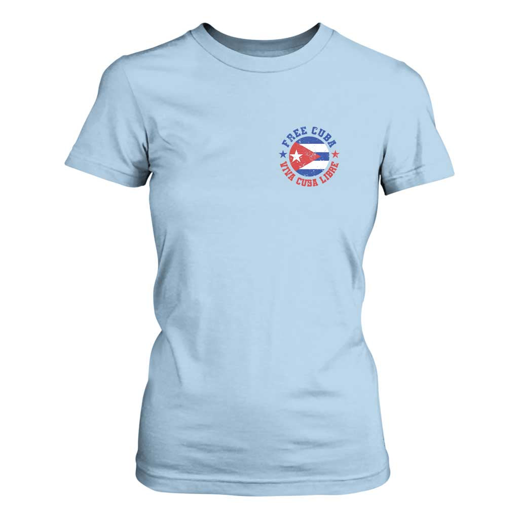 Free Cuba Viva Cuba Libre T Shirt For Women SOS Cuba Energy Crisis TS12 Light Blue Print Your Wear