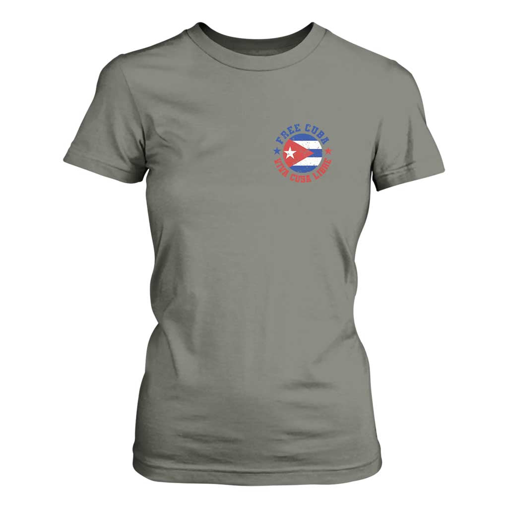 Free Cuba Viva Cuba Libre T Shirt For Women SOS Cuba Energy Crisis TS12 Military Green Print Your Wear