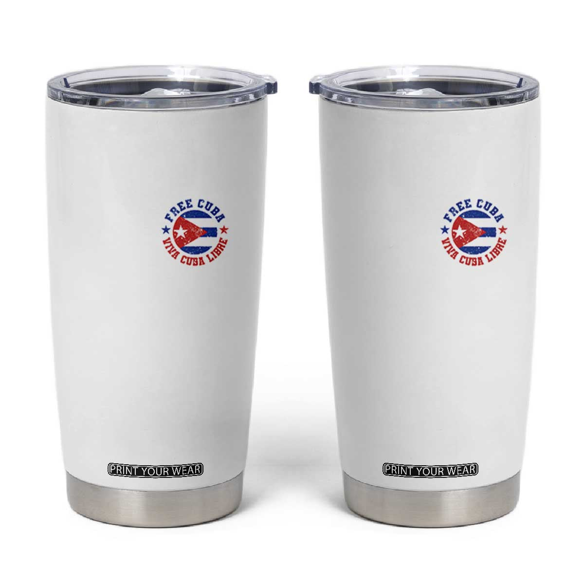 Free Cuba Viva Cuba Libre Tumbler Cup SOS Cuba Energy Crisis TS12 White Print Your Wear