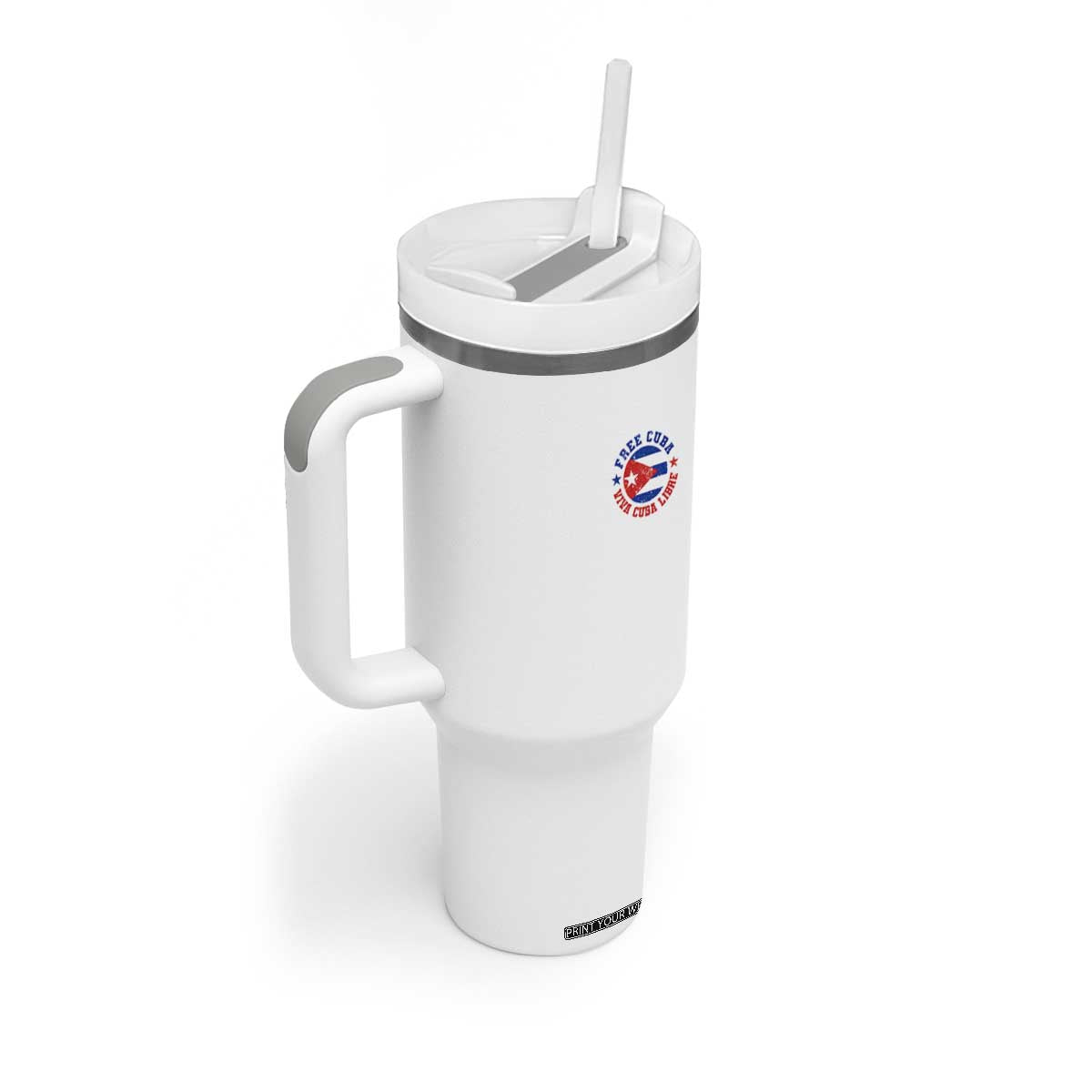 Free Cuba Viva Cuba Libre Tumbler With Handle SOS Cuba Energy Crisis TS12 Print Your Wear