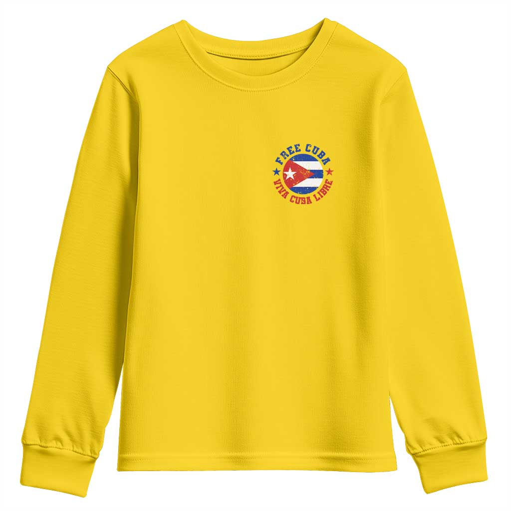 Free Cuba Viva Cuba Libre Youth Sweatshirt SOS Cuba Energy Crisis TS12 Daisy Print Your Wear