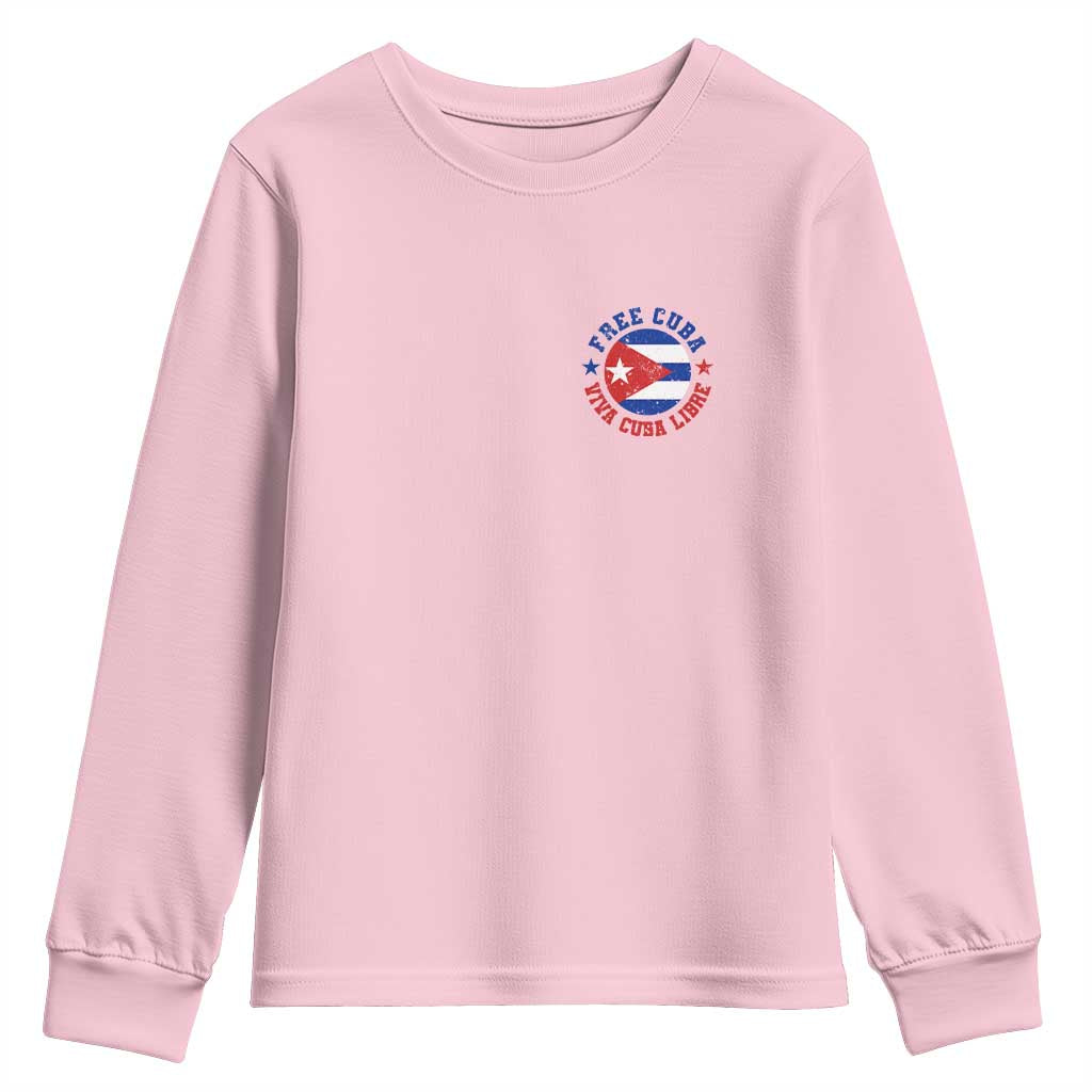 Free Cuba Viva Cuba Libre Youth Sweatshirt SOS Cuba Energy Crisis TS12 Light Pink Print Your Wear