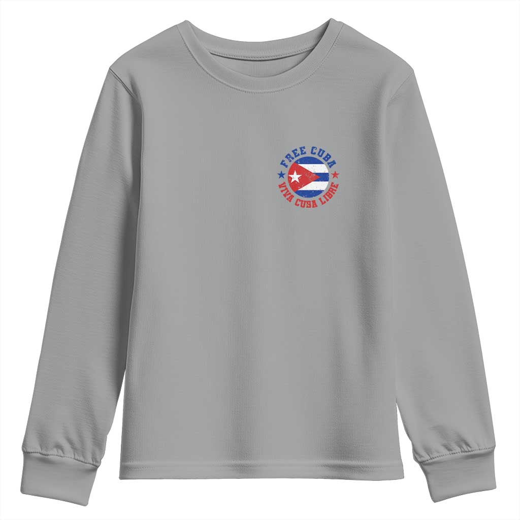 Free Cuba Viva Cuba Libre Youth Sweatshirt SOS Cuba Energy Crisis TS12 Sport Gray Print Your Wear