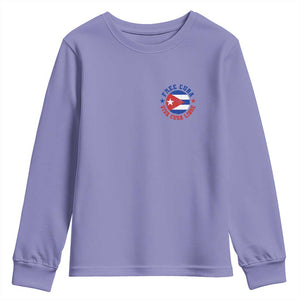 Free Cuba Viva Cuba Libre Youth Sweatshirt SOS Cuba Energy Crisis TS12 Violet Print Your Wear