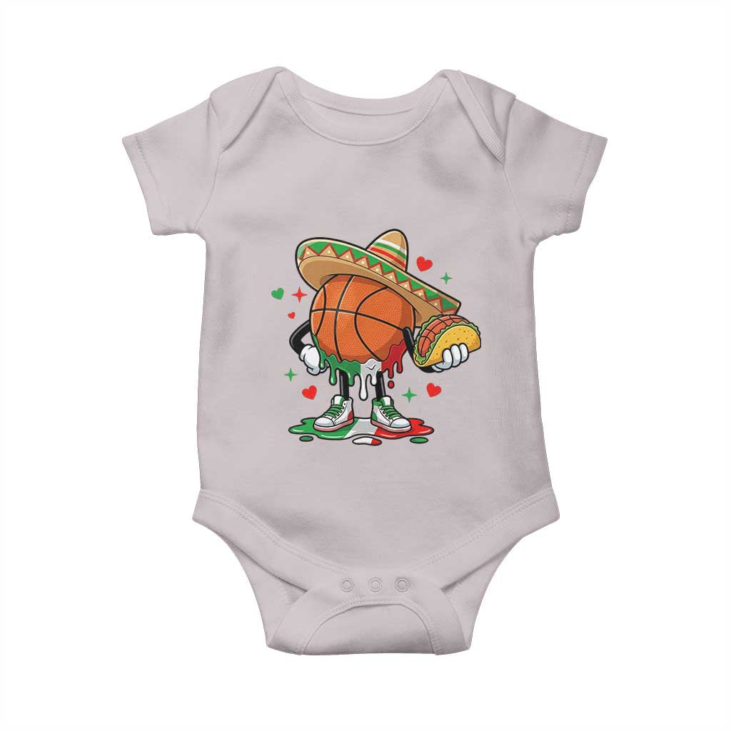 Funny Cinco De Mayo Basketball Baby Onesie Mexican Fiesta Party TS12 Ice Gray Print Your Wear