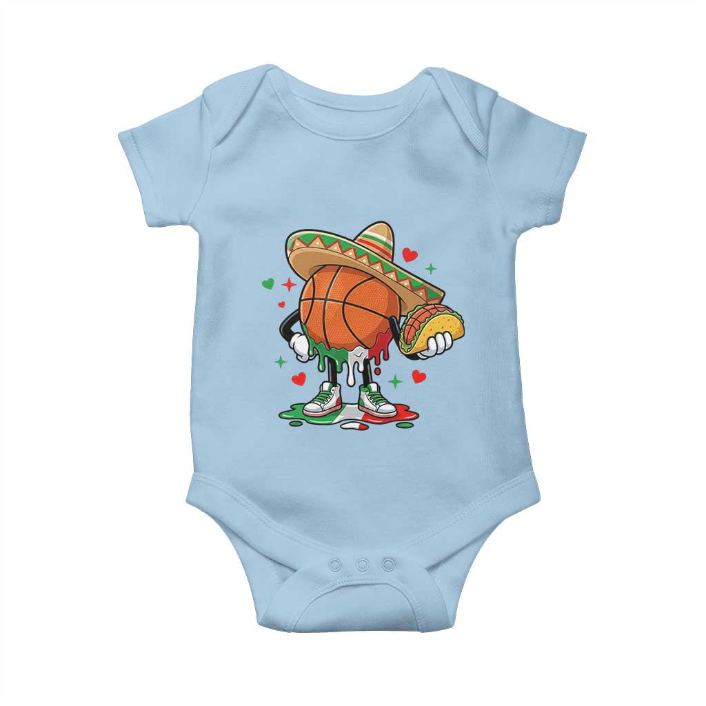 Funny Cinco De Mayo Basketball Baby Onesie Mexican Fiesta Party TS12 Light Blue Print Your Wear