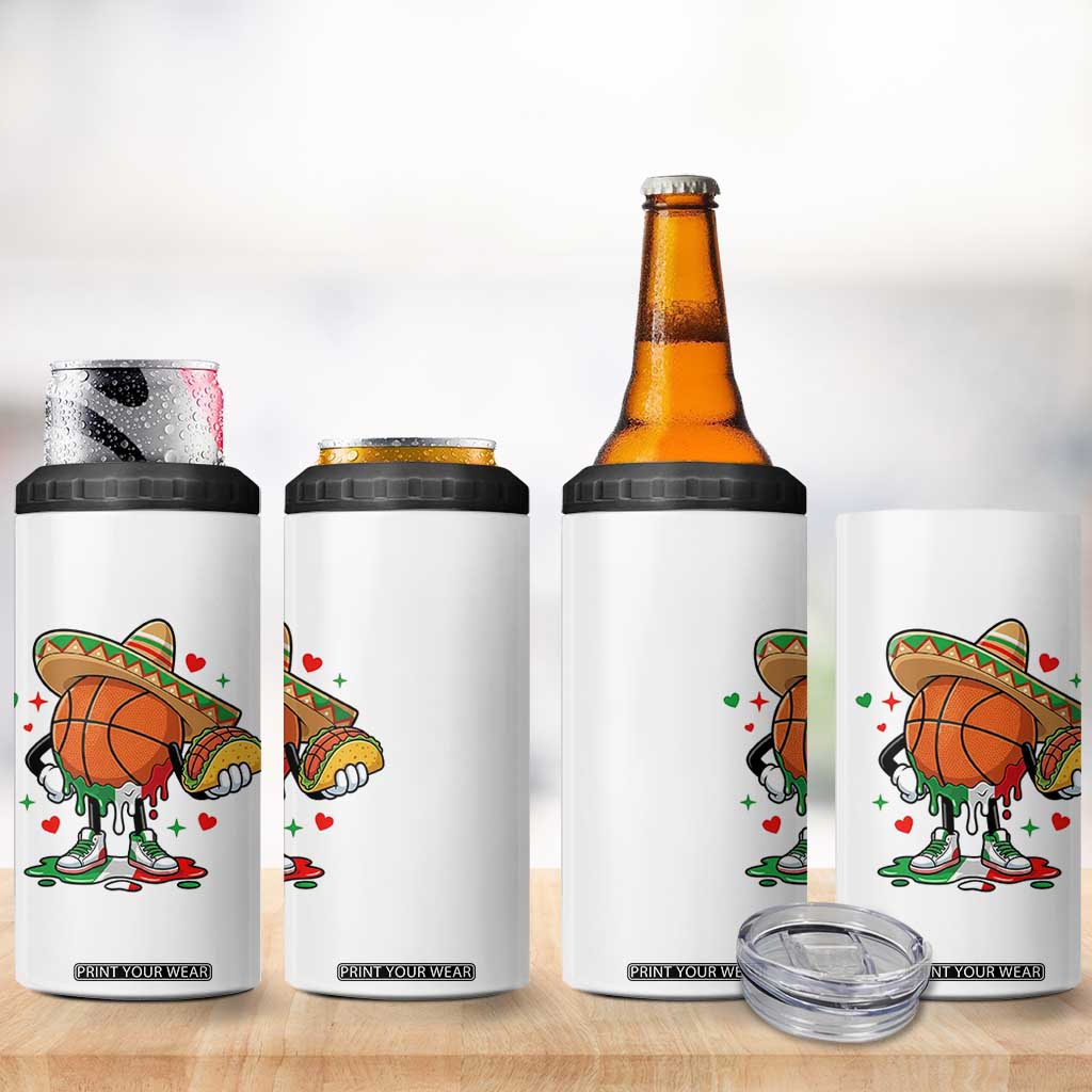 Funny Cinco De Mayo Basketball 4 in 1 Can Cooler Tumbler Mexican Fiesta Party TS12 Print Your Wear